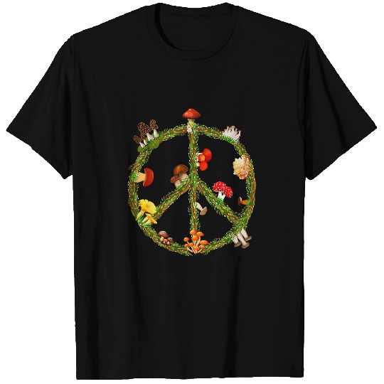 psychedelics Magic Mushroom Hippie Shrooms Peace Sign 70s T-Shirts