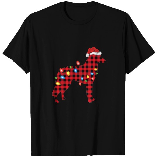 buffalo plaids Santa Belgian Malinois Dog Christmas Pajama T-Shirts