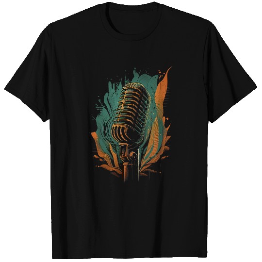 AV Technician Sound Waves Microphone Audio Music Wave Retro T-Shirts