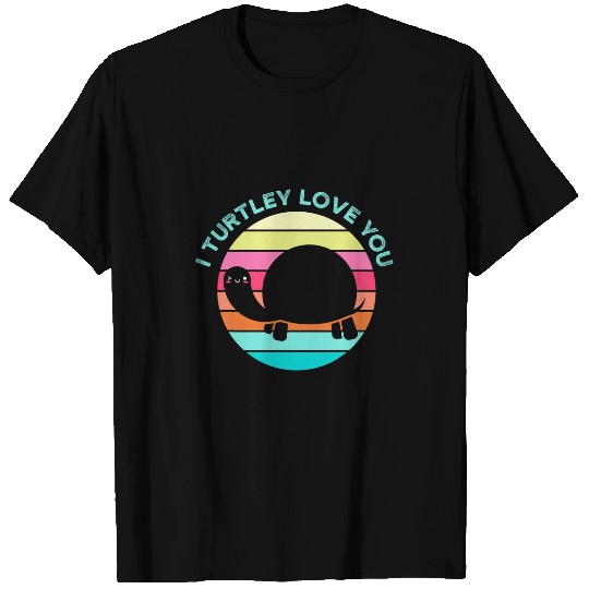 Turtle Pet I Turtlely Love You Valentines Day Couples Love Turtles Pun T-Shirts