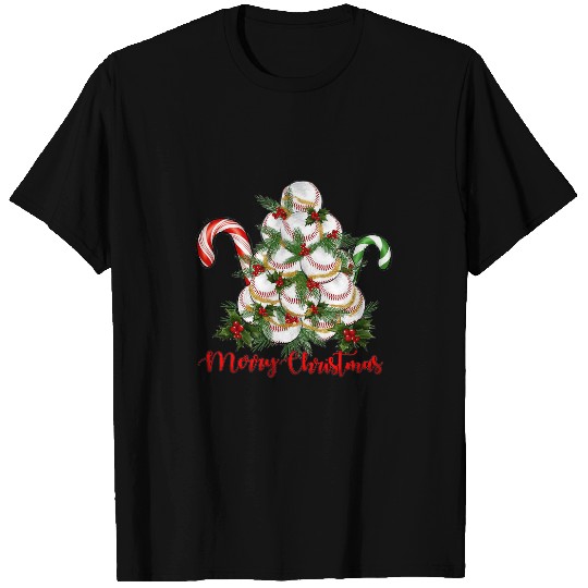 baseball christmas tree softball baseball merry christmas T-Shirts