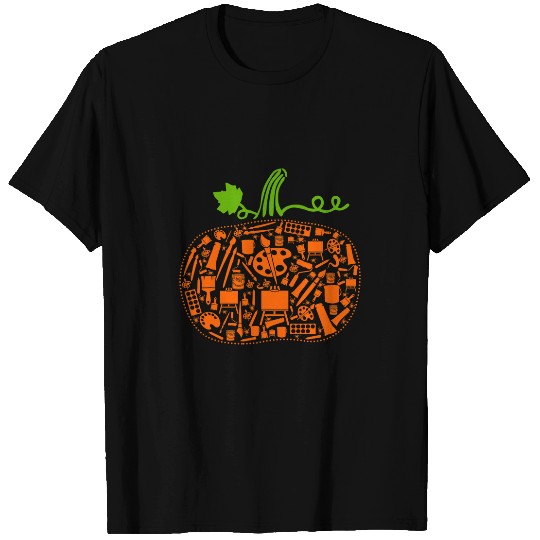 Art Teacher Pumpkin Halloween Costume Funny Art Lover Artist T-Shirts