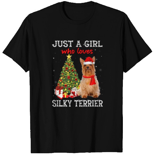 Australian Silky Terrier dog Christmas Tree xmass light gift 2 T-Shirts