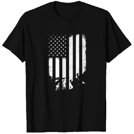 Cool Distressed vintages USA Flag Turkey Hunting T-Shirts