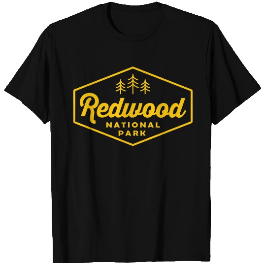 Redwood National Park Tree Hexagon Badge Camping Hiking T-Shirts
