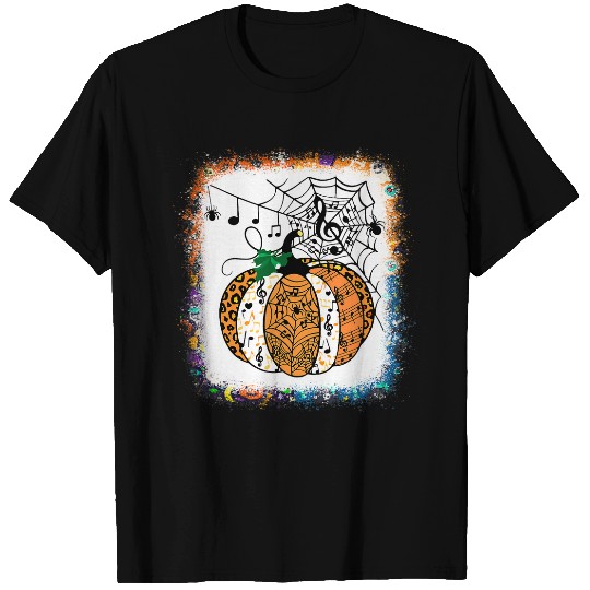 Bleached Music Teacher Pumpkin Halloween Marching Band Life T-Shirts