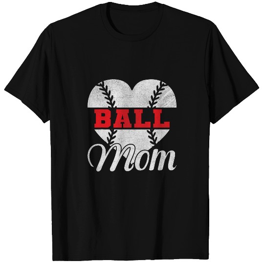 Baseball Mom Ball Mom Mother Softball Cheer Mom 4 T-Shirts