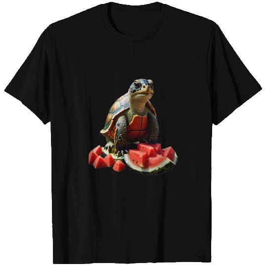 Turtle Pet on Fresh Watermelon T-Shirts