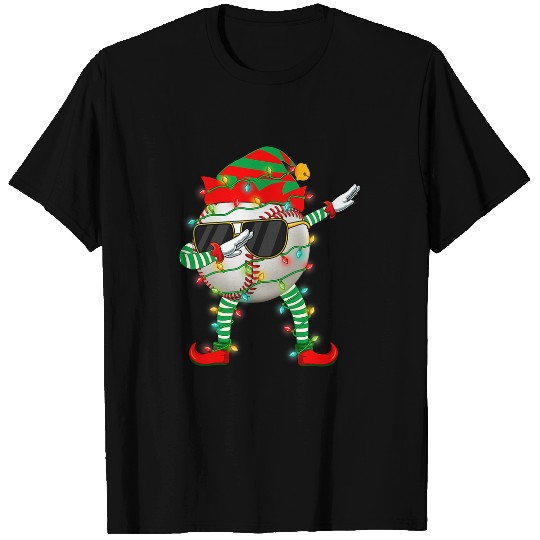 Dabbings Baseball Ball Elf Hat Shoes Christmas Lights Xmas T-Shirts