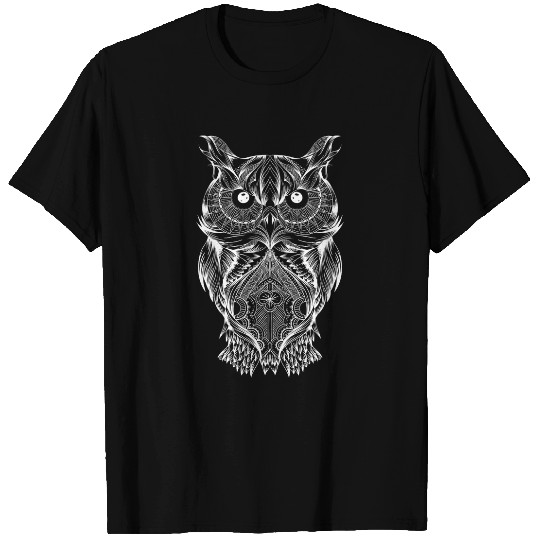 Owl Pet Giant Abstract Owl Animal Art Tribal Animal Art T-Shirts