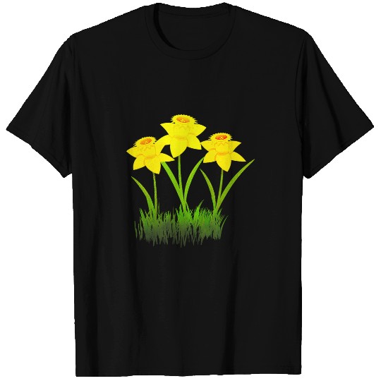 Yellow Daffodil Flowers Spring Easter Floral Plants Garden T-Shirts