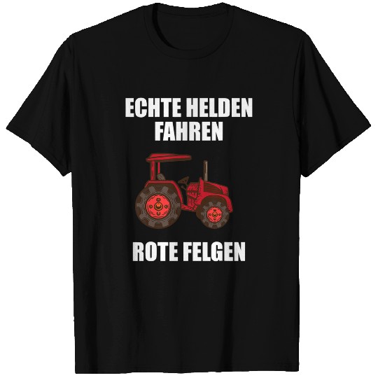 Tractor driving Real Heroes Driving Red Rims Tractor Farmer T-Shirts