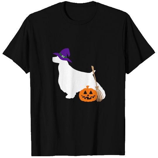 English Springer Spaniel Halloween Dog Wearing Witch Hat T-Shirts