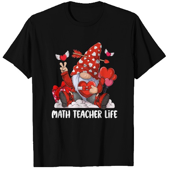 Gnome Couple Vanlentine Matching Math Teacher Life Gnome T-Shirts