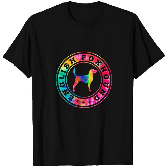 Tie Dye English Foxhound Dog Mom Dad Pet Lover T-Shirts
