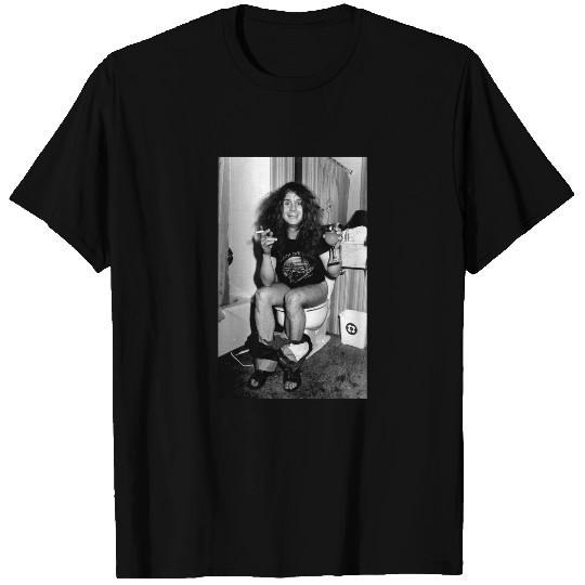 1980s OZZY OSBOURNE On Toilet B&W Photo Rock N Roll Heavy Metal Cigarette OutlawSabbath Band Shirt