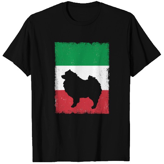Pomchi Dog Italy Flag Italian vintages Mom Dad T-Shirts