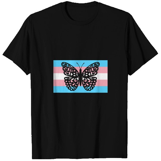 Cute Monarch Butterfly Garden Transgender Pride Flag Stuff T-Shirts
