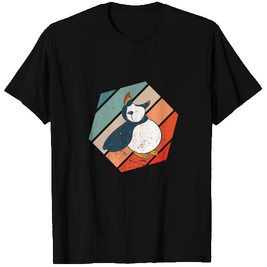 Iceland Animal Puffin Lover Seabird Lover Puffin Retro Hexa T-Shirts