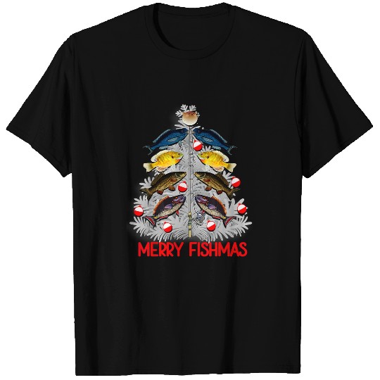 Fishing Merry Fishmas Christmas Tree Fish Fishing xmass Fisher T-Shirts