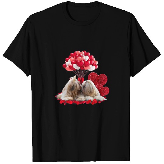 Cute Couple Shih Tzu Valentines Day Dog Loves Gifts T-Shirts
