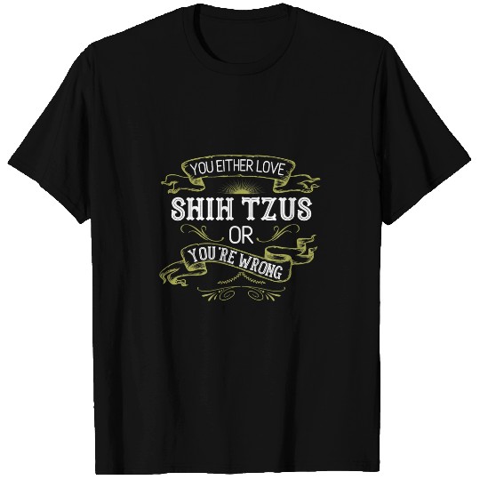Funny Shih Tzu Retro Design Shihtzu Shitzu Dog Breed Mom Dad T-Shirts