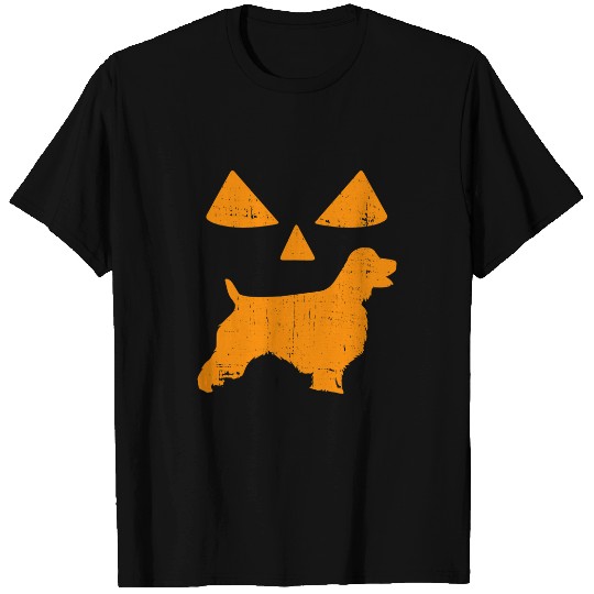 Funny English Springer Spaniel Halloween Pumpkin Eyes Dog Mo T-Shirts