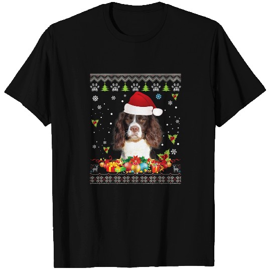 Merry Christmas English Springer Spaniel Dog Ugly Sweater T-Shirts