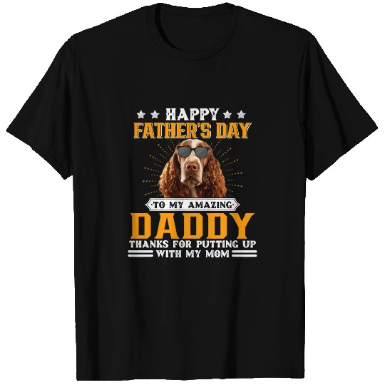 Happy Fathers Day English Springer Spaniel Dog Dad For Men T-Shirts