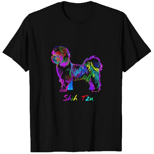 Shih Tzu Dog lover colorfull pop art Shih tzu christmas fun T-Shirts