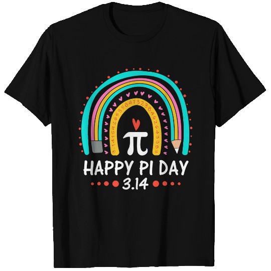 Happy Pi Day Mathematic Math Teacher Gift Rainbow Women Girl T-Shirts