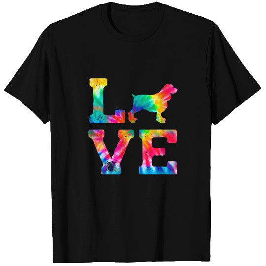 Love English Springer Spaniel Tie Dye Dog Mom Dad T-Shirts