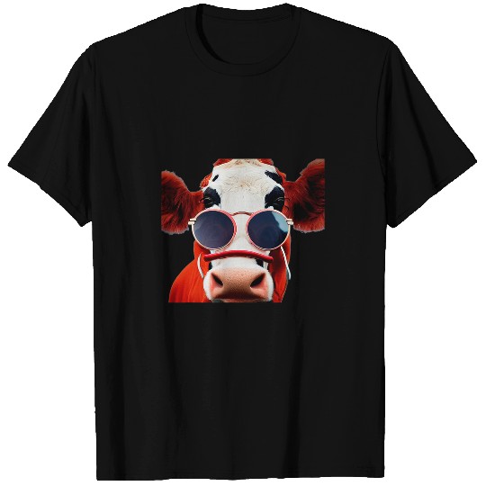 Cow Lover Funny Cow Wearing Sunglasses Pop Art Cow T-Shirts