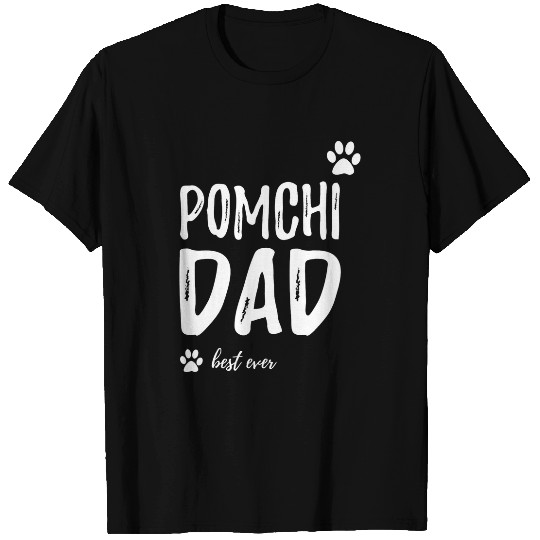 Mens Pomchi Dog Dad bests Ever Funny Gift Idea T-Shirts