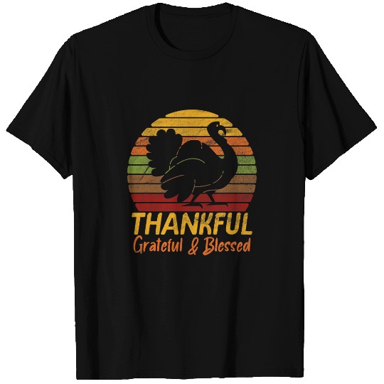 Fall Autumn Turkey Pilgrim Thanksgiving Thankful Grateful T-Shirts