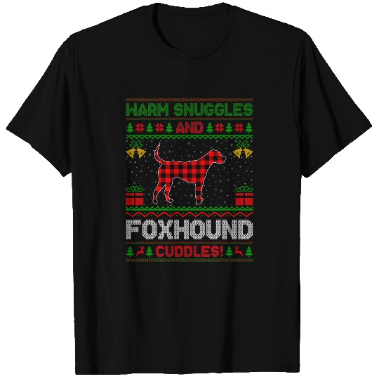 Warm Snuggles Foxhound Cuddles Ugly Foxhound Dog Christmas T-Shirts