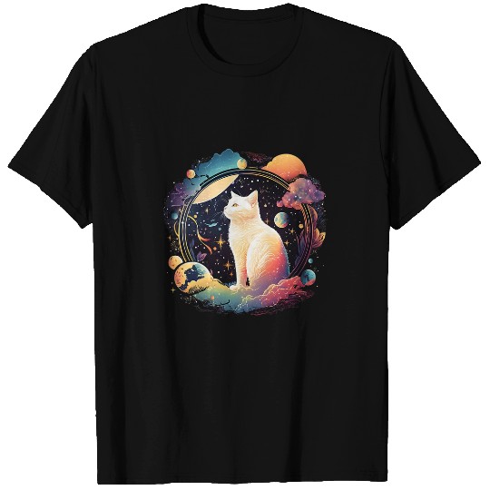 Astronaut Cat or Funny Space Cat on Galaxy Cat T-Shirts