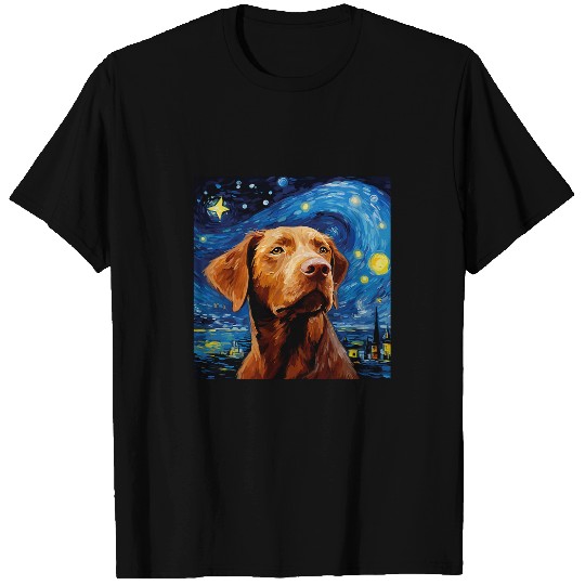 Chesapeake Bay Retriever Starry Night For Dog Mom Dog Dad T-Shirts