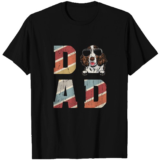 Eglish Springer Spaniel Dad Cool for Dog Dad Retro Vintage T-Shirts