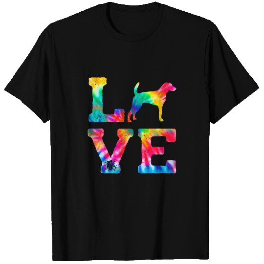 Love American Foxhound Tie Dye Dog Mom Dad T-Shirts