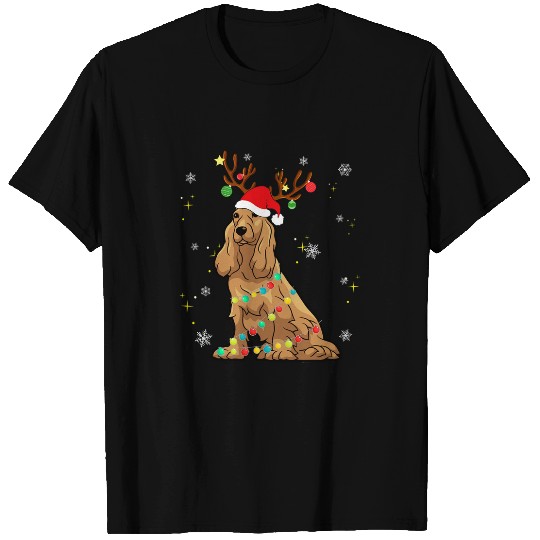 Cocker Spaniel Reindeer Christmas Dog T-Shirts