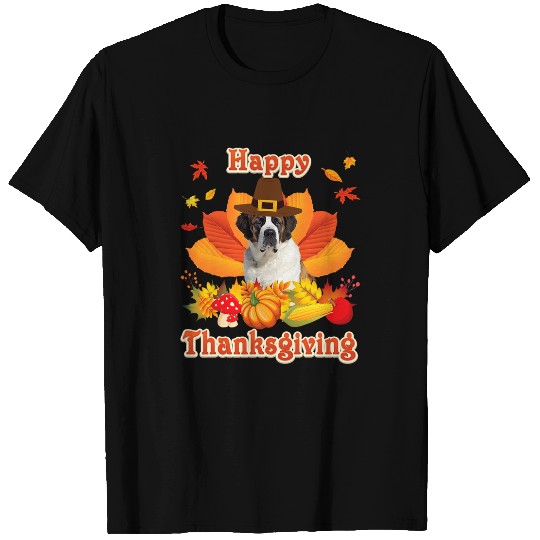 Happy Thanksgiving St. Bernard Dog Im Thankful For My Lover T-Shirts