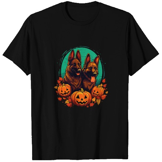 Cute German Shepherd Funny Pumpkin Halloween Costume T-Shirts