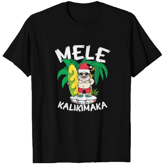 Surf Life Mele Kalikimaka Hawaiian Christmas Hawaii Surfing Santa 1 T-Shirts
