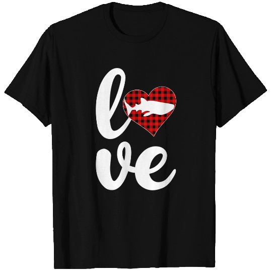 Whale Shark Lover buffalo plaids Love Shark Valentines Day T-Shirts