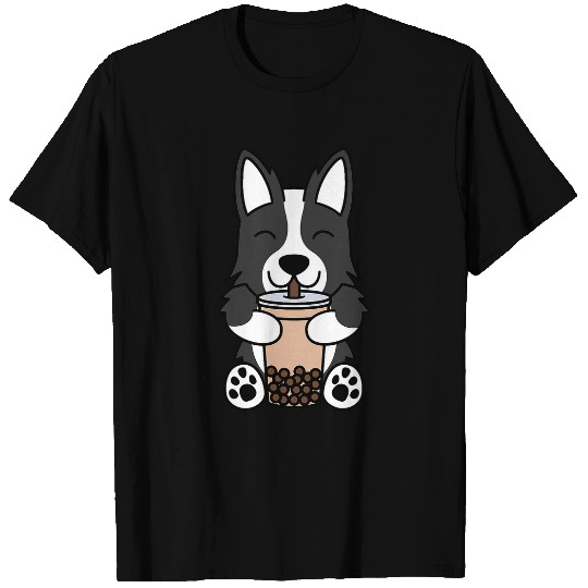 Boba Bubble Milk Tea Border Collie Dog T-Shirts