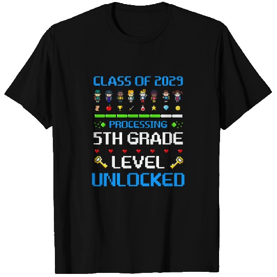 5th Grade First Day of School Class of 2029 Video Games T-Shirts