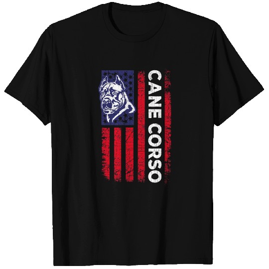 Cane Corso American Flag Italian Mastiff Dog Lover T-Shirts