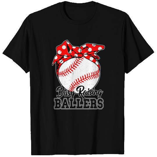 Busy Raising Ballers Baseball Softball Bandana Mom T-Shirts
