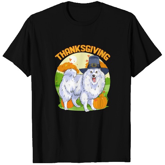 American Eskimo Dog Thanksgiving Day Pilgrim Pumpkin T-Shirts
